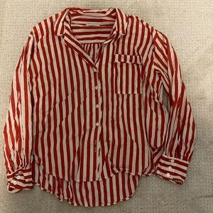 Rust and cream Striped loose button down